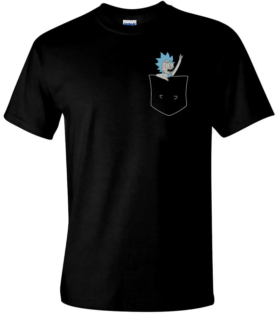 Футболка мужская с карманом Tiny Rick крутая Повседневная комедийная футболка