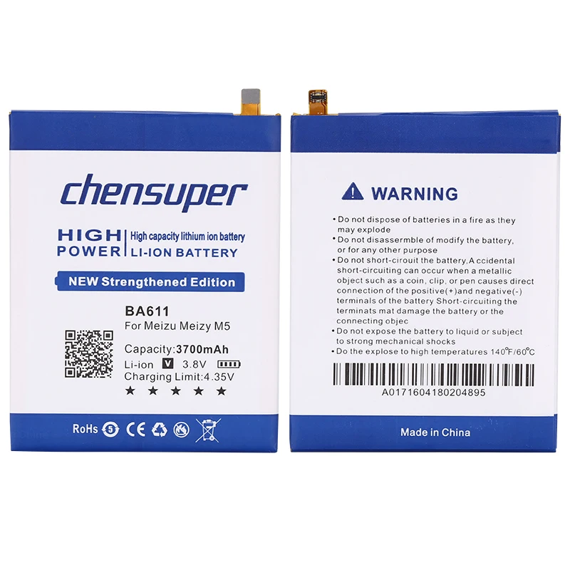 Новая батарея chensuper BA611 3700 мач для батарей Meizu M5 с номером отслеживания | Мобильные