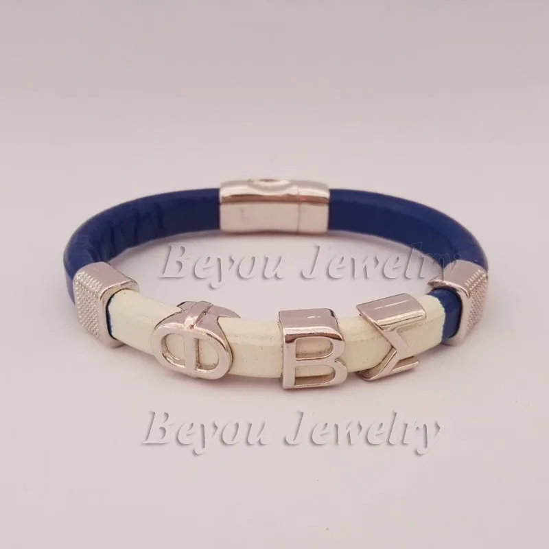 

customized Alpha style Jewelry gift Phi Beta Sigma divine Fraternity PBS leather magnetic bracelet bangle