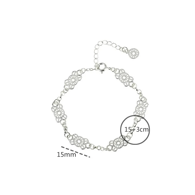 

Flyleaf Elegant Lace Chain 100% 925 Sterling Silver Bracelets For Women Fashion Fine Jewelry Bracelets & Bangles Personalized
