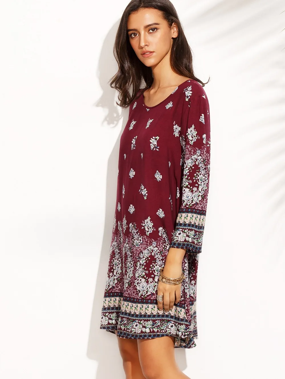 Для женщин летние богемные барокко мини платье с принтом 2019 халат Винтаж