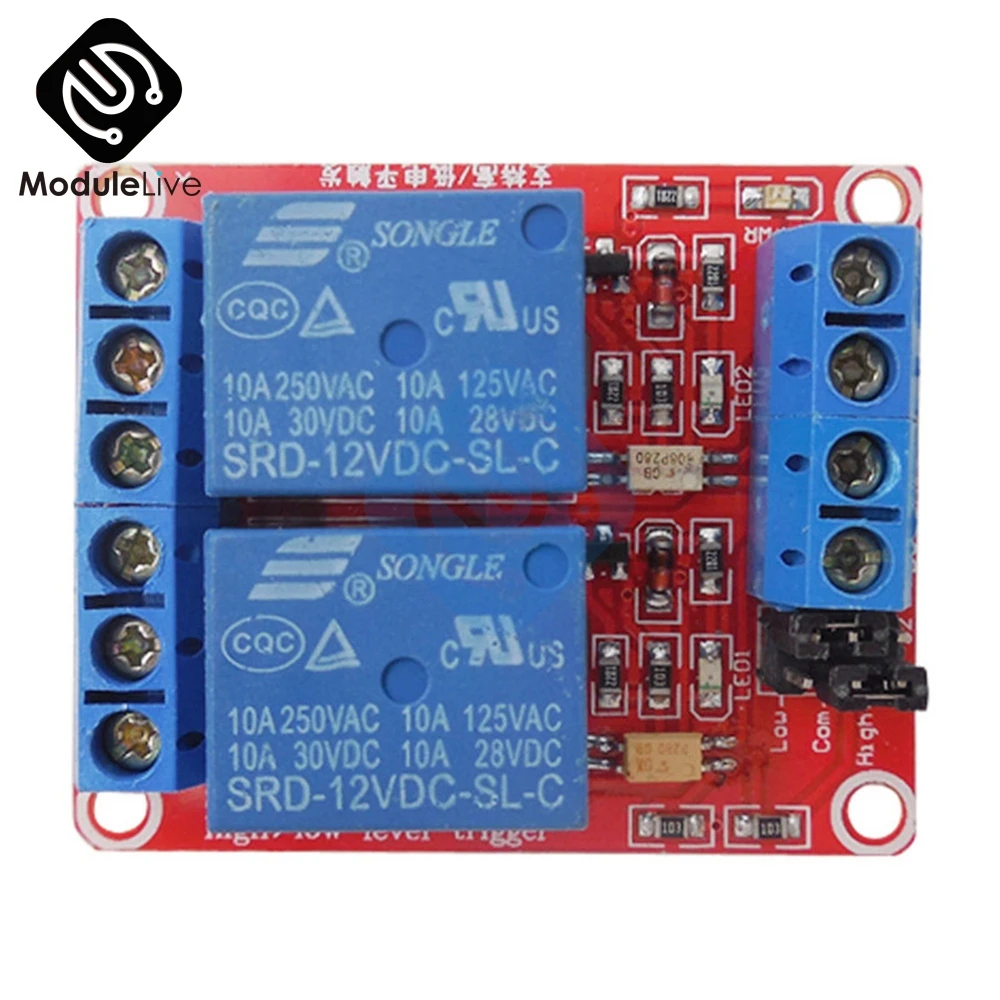 Модуль релейной платы для Arduino два 2 канальных CH 12 В с опора оптопары триггерное