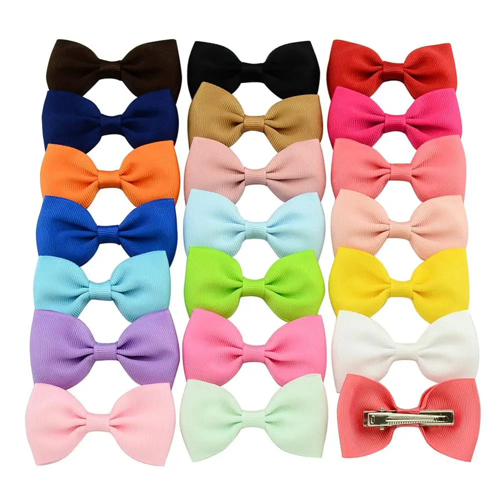 

40colors 1piece Colorful Barrettes For Children Baby Girls Ribbon Hair Clip Bows Hair Accessories Hairgrip 643