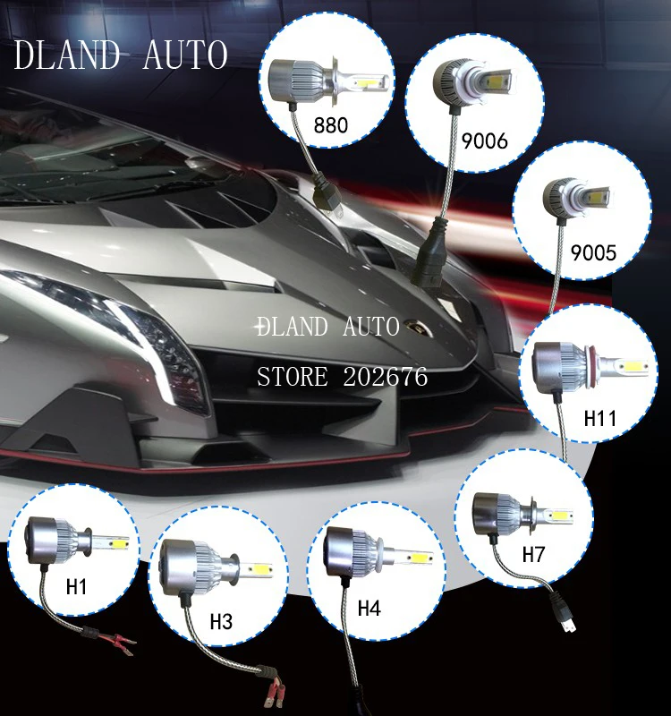 DLAND собственный Z10 три цвета 8000LM H1 H3 H7 9006 HB4 9005 HB3 H8 H9 H11 H10 высокой мощности авто светодиодный свет Светодиодные лампы, 12 V 24 V 36 Вт(dc-ac