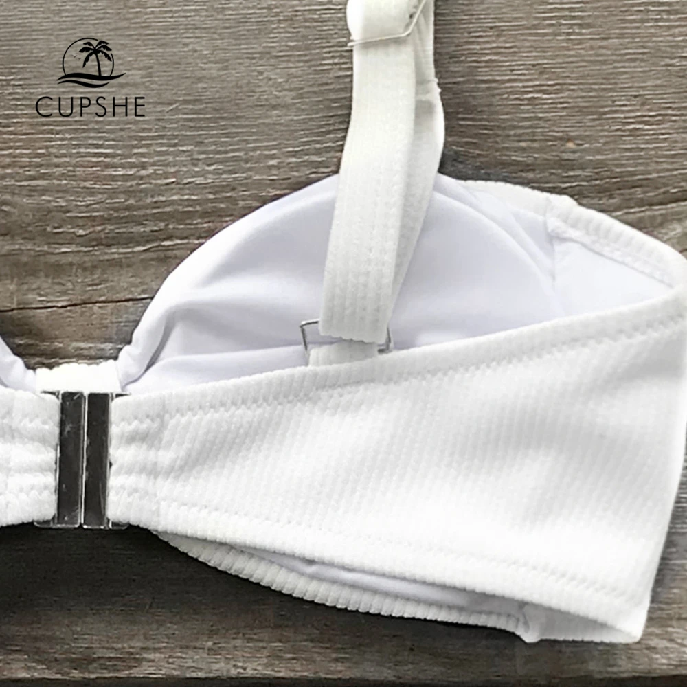 CUPSHE зеленый и цветочный на шнуровке комплект бикини бретельках для женщин Scalloped