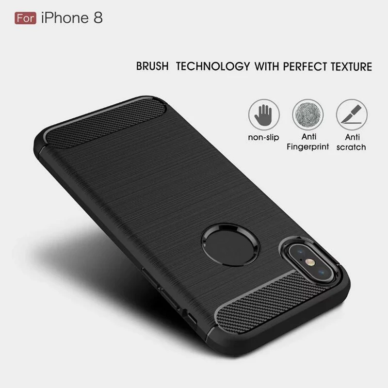 Инновация для iphone 8 чехол из углеродного волокна Текстура дизайн прочный ТПУ iphone8