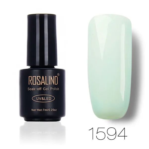 Rosalind, Гель-лак для ногтей, блеск, Одноцветный, УФ-гель, светодиодный, замачиваемый, лак, стойкий, лак для ногтей, гель для ногтей, Полупостоянный, Vernis - Цвет: 1594