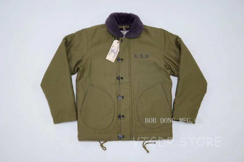BOB DONG USN N-1D куртка 30s Военная Униформа зимняя мужская шерстяная подкладка пальто