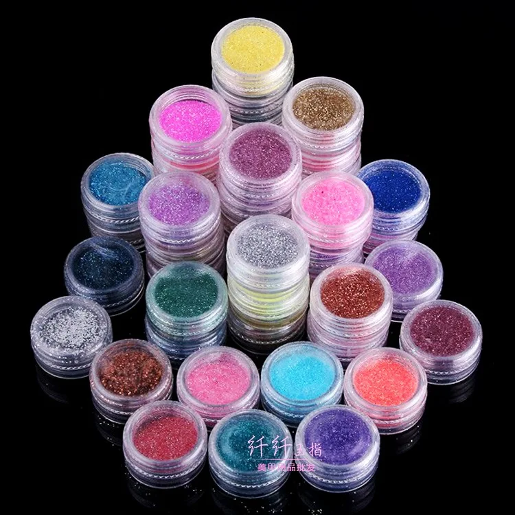 Профессиональный 45 цветов дизайн ногтей порошок пыль макияж блестящие ногти