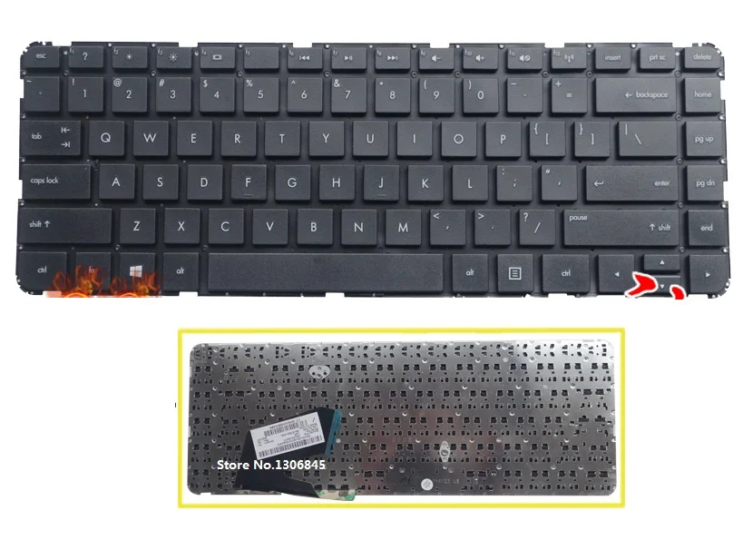 

SSEA New US Keyboard English For HP Pavilion 14-B000 14-b031AU 14-B070TX Laptop Keyboard without frame