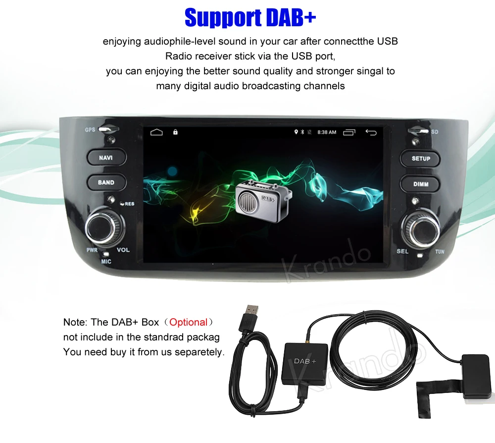 Автомобильный мультимедийный радиоприемник Krando Android 8 0 6 2 дюйма для fiat punto /Linea 2012