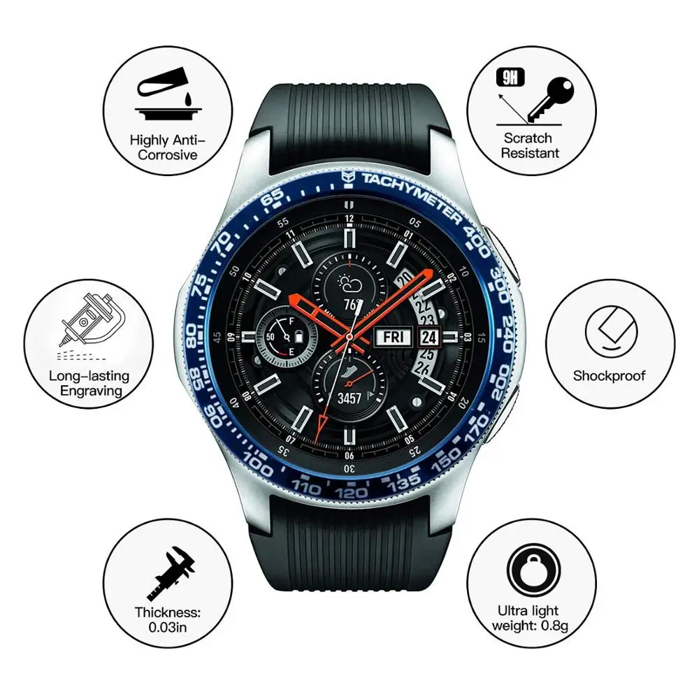 Ободковое кольцо для Galaxy Watch 46 мм/Galaxy Gear S3 Frontier & Classic алюминиевая ободковая петля