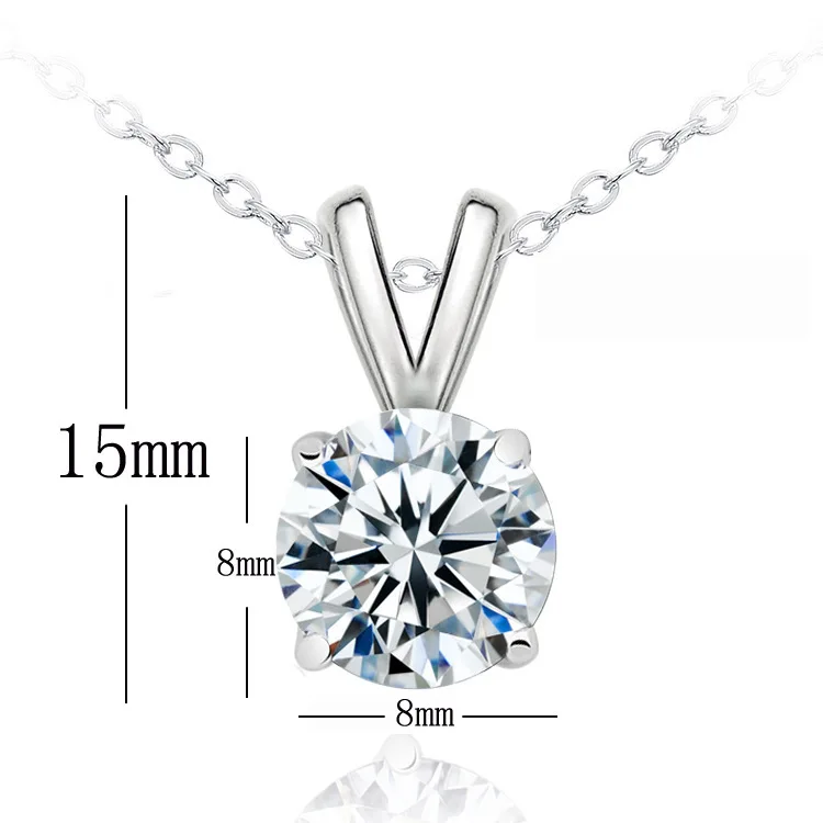 Классический Постоянным Пасьянс 2ct Сердца и Стрелы CZ Ожерелье