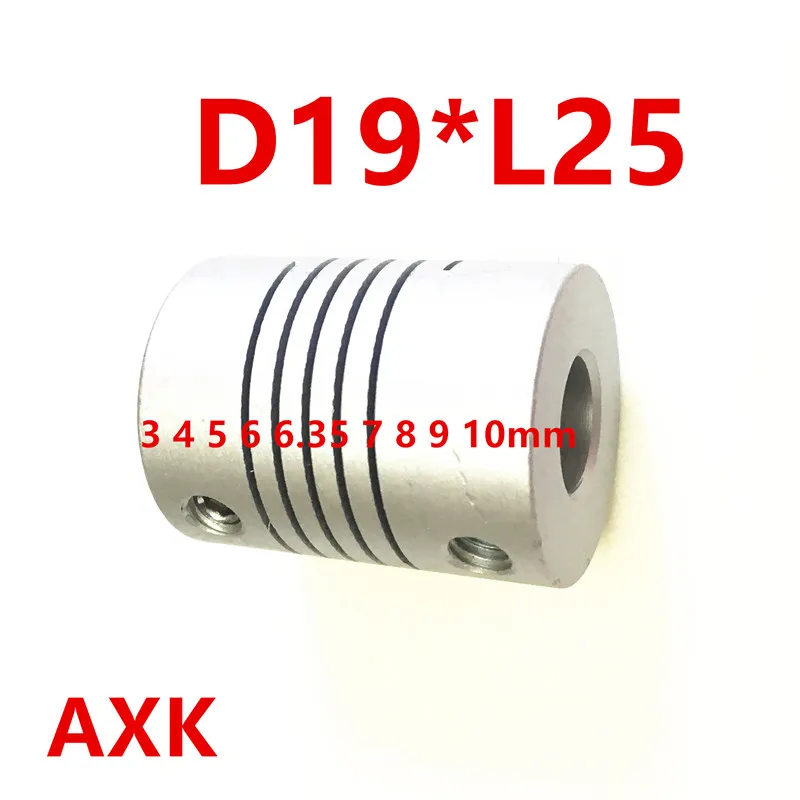 

Free Shipping 10pcs/lot 3 4 5 6 6.35 7 8 9 10mm D19*l25 Aluminium Cnc Stepper Motor Flexible Shaft Coupling Coupler Encoders
