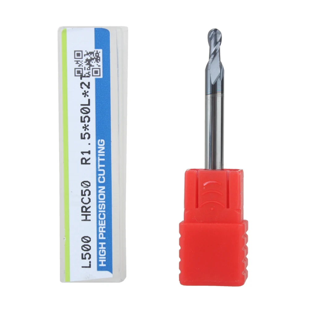 

1pcs R1.5 Real HRC50 2 flutes ball nose end mill milling cutter CNC router bit