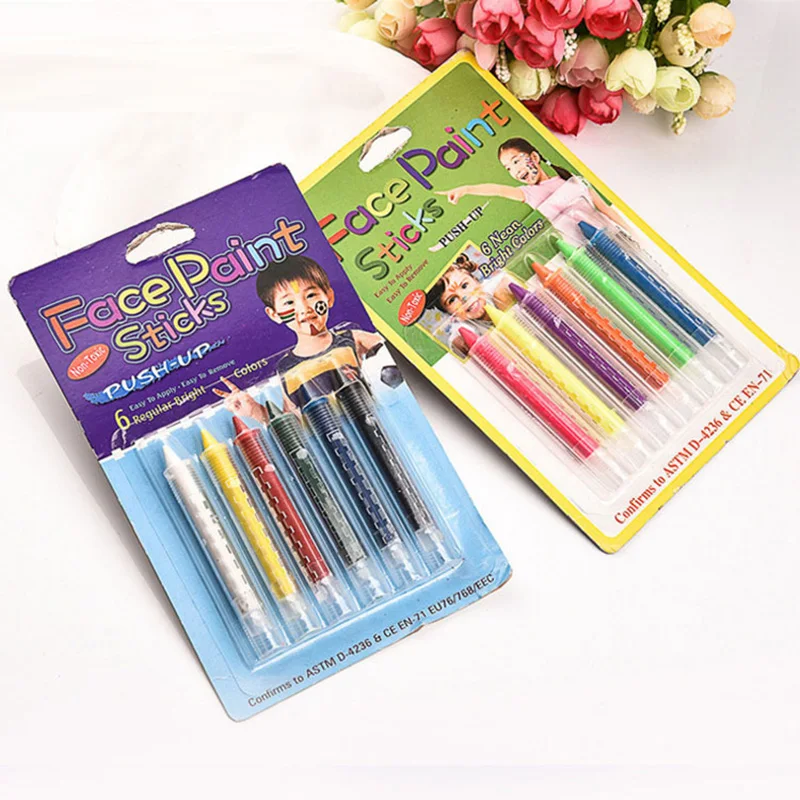 Сделай Сам 6 шт./лот нетоксичные палочки для краски лица детская ручка макияжа