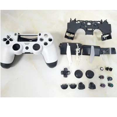 White Black PS4 корпус для игрового контроллера чехол полное покрытие спереди и длинное сзади жесткий верх лампы проектора Sony Playstation 4 Dualshock 4 запасная часть для джойстика Запчасти - Цвет: White Black