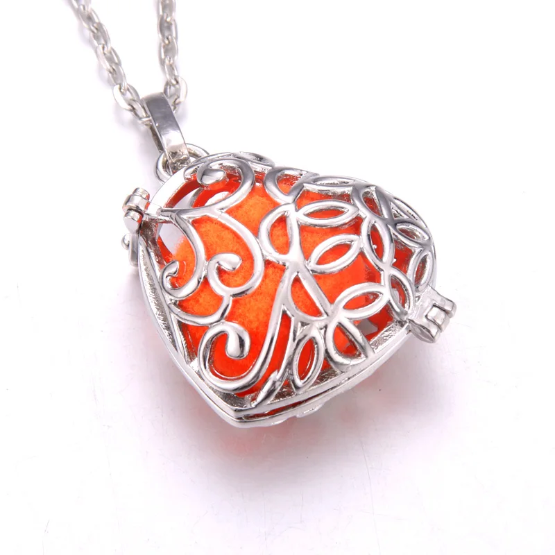 Женская мода кулон ожерелье сердце ароматерапия эфирное масло духи с