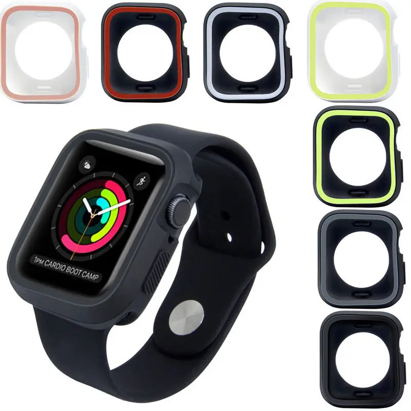 Силиконовый защитный чехол для Apple Watch 44 мм 40 42 38 IWatch серии 1 2 3 4 5 Чехол часов рамка