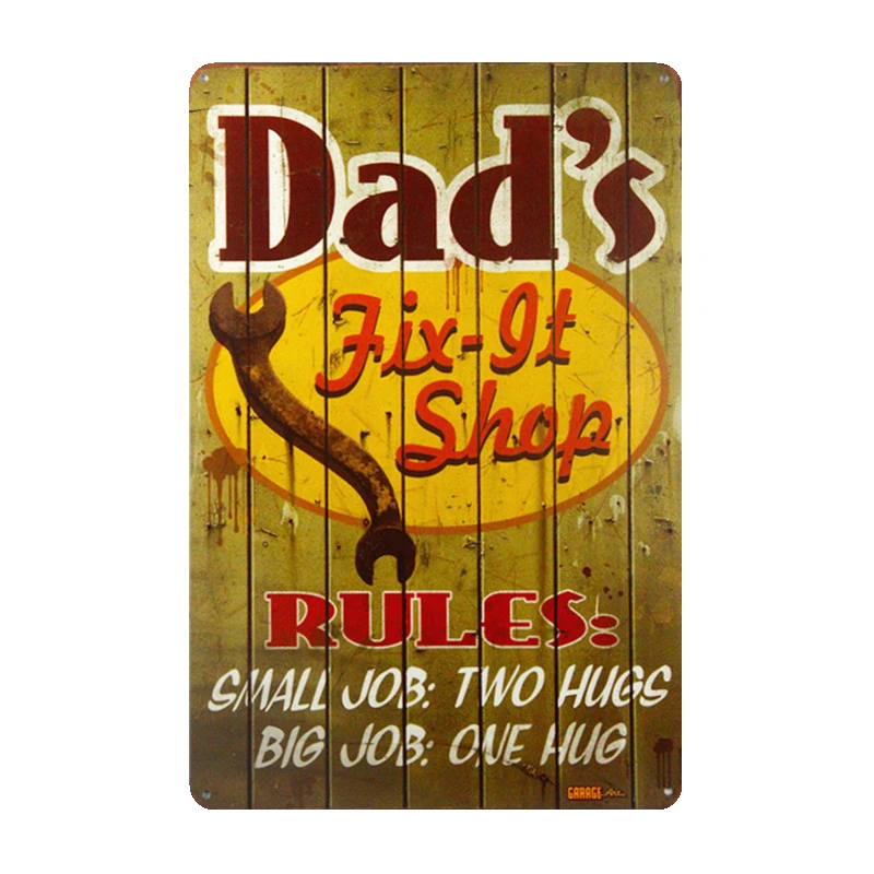 DAD'S Garage табличка винтажные металлические жестяные вывески для дома бара паба