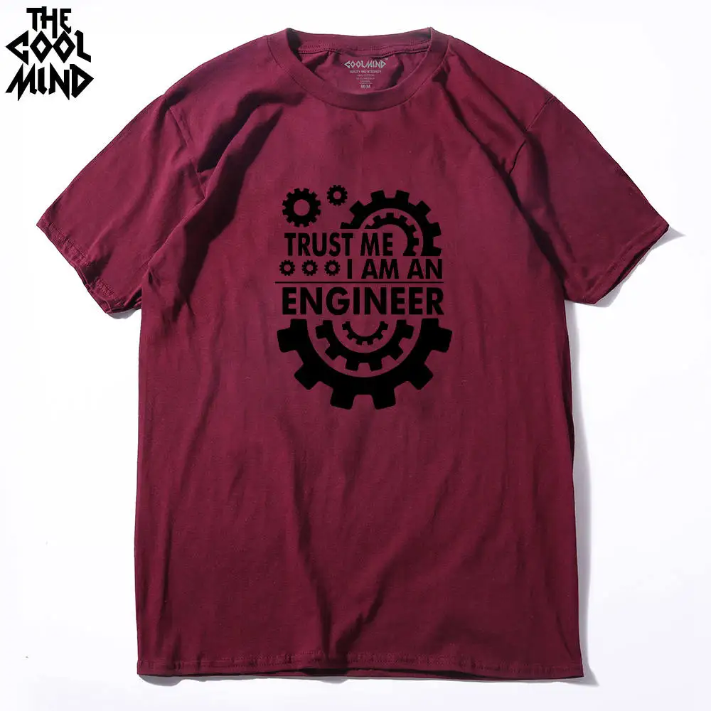 LS COOLMIND TR0112A, Хлопковая мужская футболка с принтом «TRUST ME I AM AN engineer», повседневная мужская футболка с круглым вырезом, трикотажные топы, футболки - Цвет: LS