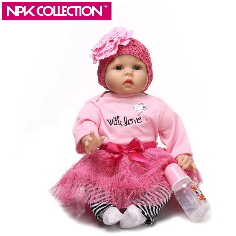 NPK 22 дюймов Reborn куклы младенца силикона Touch Bebe Boneca детский день рождения