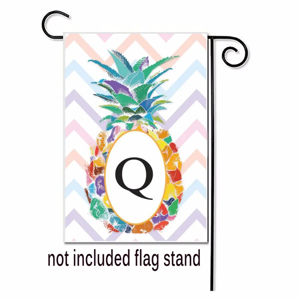 

Alphabet Letter Garden Flag Custom Text Decorative Outdoor Indoor Flags 100% Polyester Pineapple Designs Pringing Yard Banner