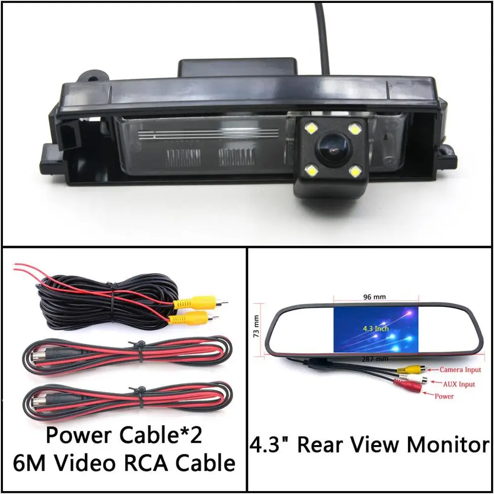Cam N 4.3 Mirror Owtosin Reverse Rear View Camera For Toyota Vitz Platz Yaris Hatchback RAV4 RAV-4 Car Accessories Backward Backup Camera - Название цвета: Cam N 4.3 Mirror
