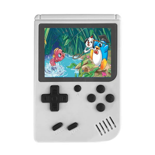 white Powkiddy портативный игровой плеер встроенный 168 классические ретро игры Поддержка ТВ выход Ретро игровая консоль для детей Подарки - Цвет: white