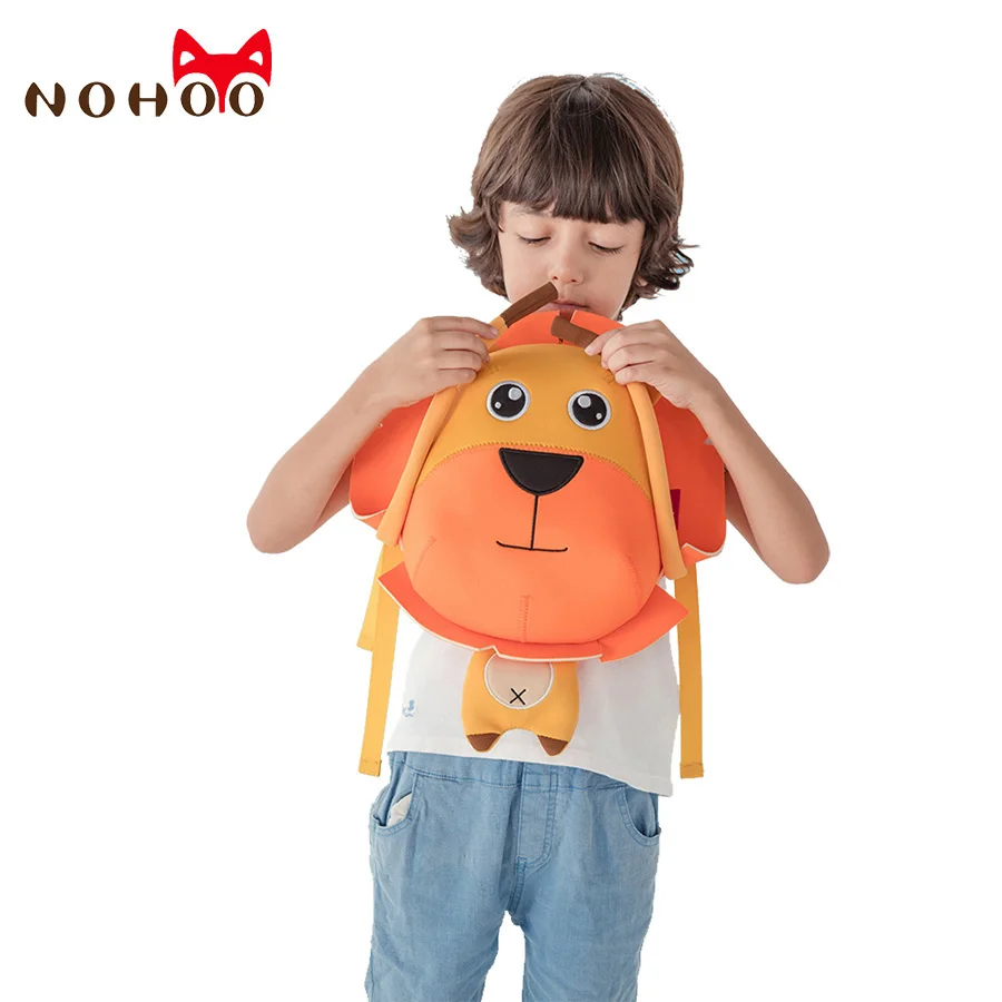 NOHOO рюкзак Bayby 3D для малышей, детский школьный рюкзак, Детский водонепроницаемый рюкзак с рисунком льва, бегемота, сумки для детского сада для мальчиков и девочек