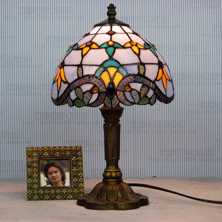 8-дюймовая настольная лампа Tiffany lighting в средиземноморском стиле E27 110-240 В | Лампы и