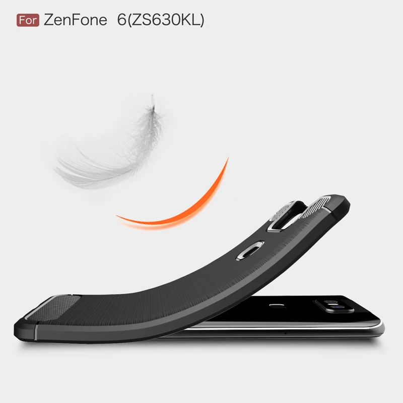 Для Asus Zenfone 6 ZS630KL чехол из углеродного волокна ТПУ силиконовый для телефона ZenFone