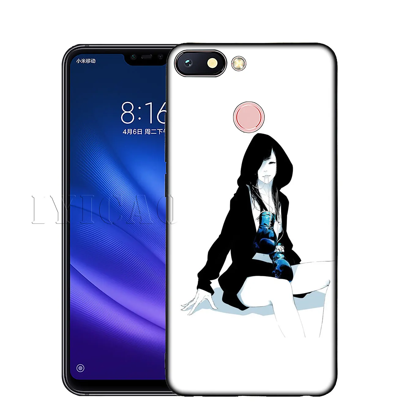 IYICAO Cartoon Boxing Girl Gloves Pattern tpu Soft Phone Case for Xiaomi Mi 10 9 9T CC9 CC9E 8 SE A3 Pro A1 A2 Lite 6 f1 |