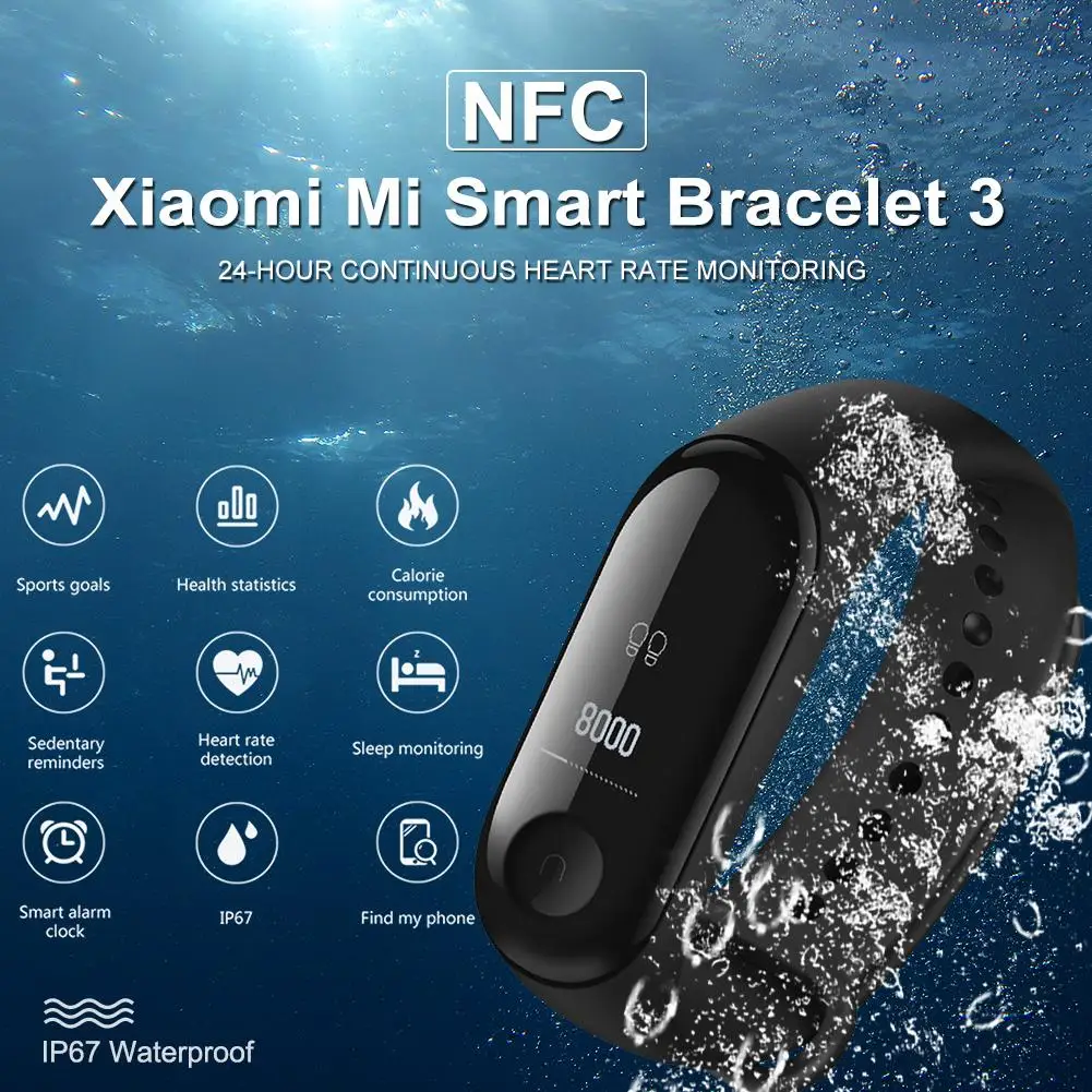 Умный Браслет Смарт часы M3 умный браслет NFC версия спортивный с oled дисплеем