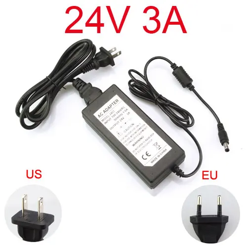24V3A Светодиодный источник питания 2A 3A 5A 6A 7A 8A 110 В 220 В до 12 В адаптер освещения зарядное устройство Трансформатор для светодиодной ленты бар 5050 2835EU US - Цвет: 24V3A