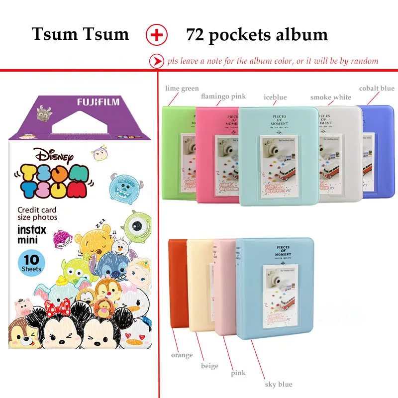 Fujifilm Instax Мини пленка Tsumtsum 10 листов fr Instax Mini 9 8+ 7 s 70 90 25 мгновенный Polariod камера принтер для смартфонов SP-2 1
