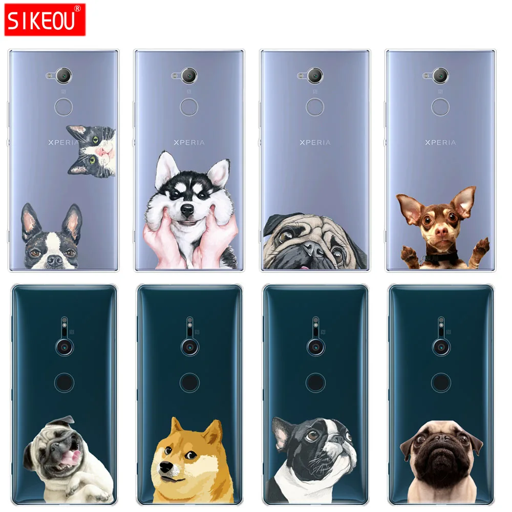 Силиконовый чехол для телефона sony xperia XA1 XA2 ULTRA PLUS L1 L2 XZ1 XZ2 compact XZ PREMIUM Dog and cat husky akita