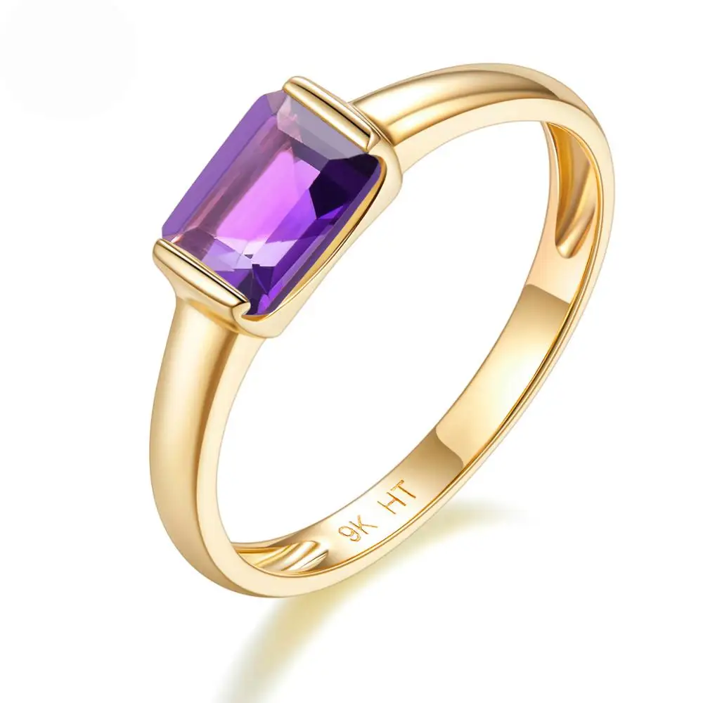 Amethyst-14K LP Россия изумруд натуральный драгоценный камень хром диопсид 1,05 карат обручальное кольцо Настоящее 9 к 10 к 14 к 18 К золото FineJewelry для женщин - Цвет камня: Amethyst-14K