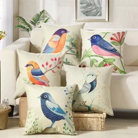 45x45cm17 72x17 72 bird cushion cover cotton linen decorative throw pillow cover seat sofa embrace pillow case home decor