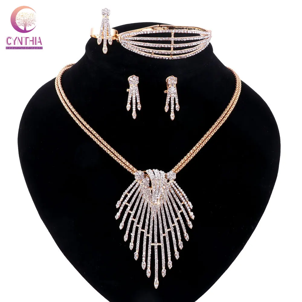 Женские 2 вида цветов Позолоченные Серебряные Ювелирные наборы Модное ожерелье с