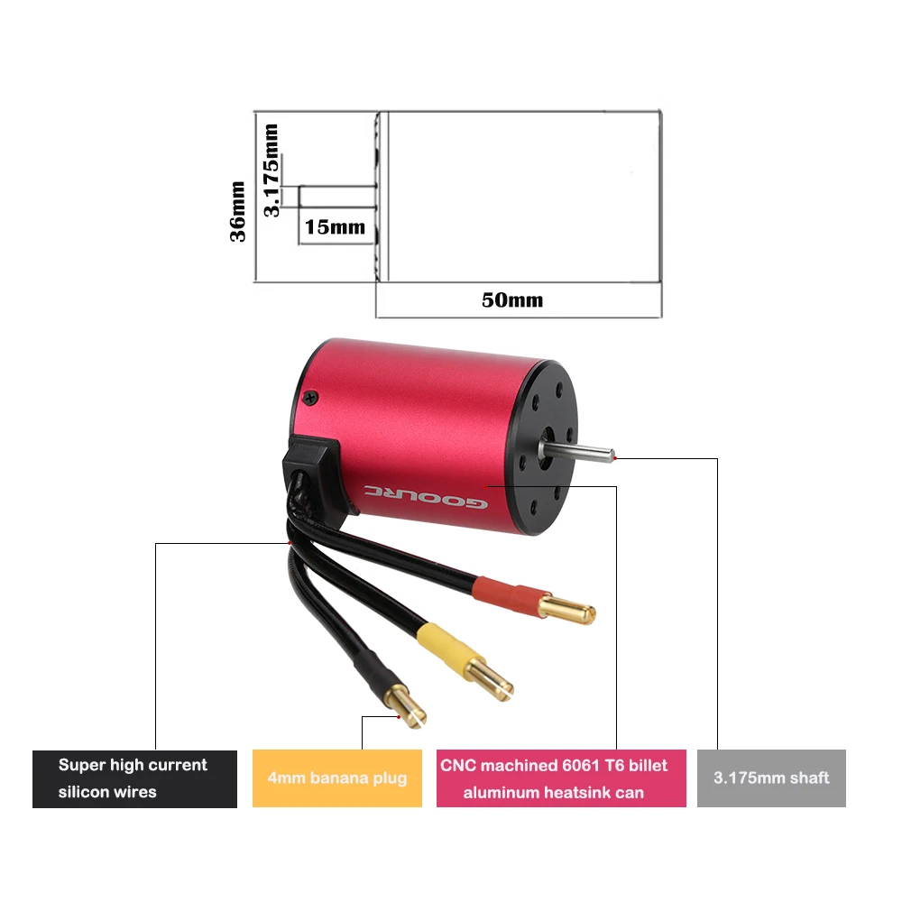 Оригинальный бесщеточный двигатель GoolRC S3650 3900KV 60A ESC и программная карта