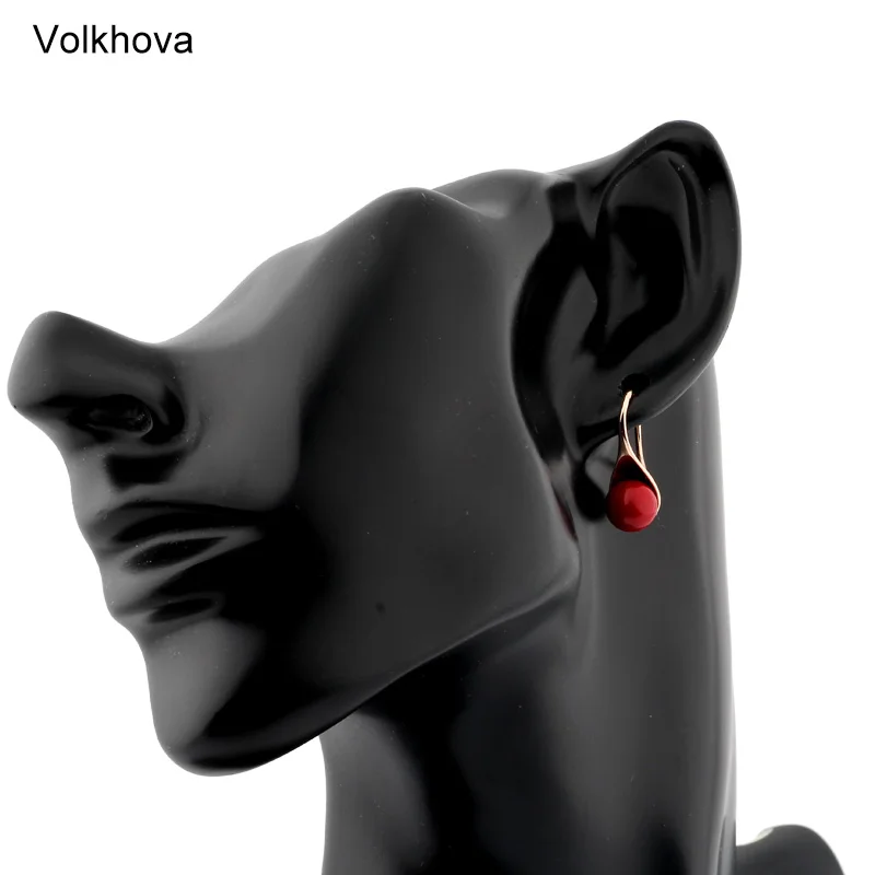Free Shipping Fashion Jewelry Wholesale 585 Rose Gold Color Earrings Imitation Pearl Drop for Women Girls Gift | Украшения и