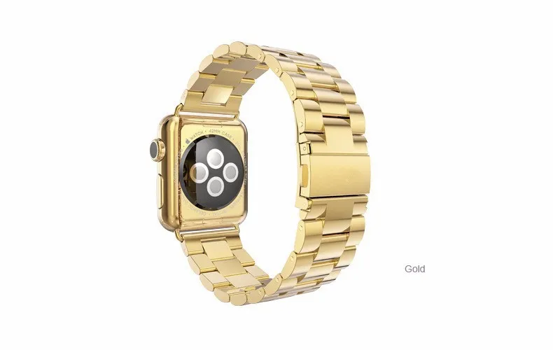 Высококачественные ремешки для часов из нержавеющей стали для Apple Watch, ремешок 38 мм, 42 мм, застежка-адаптер, браслет, серый цвет, ремешок для часов