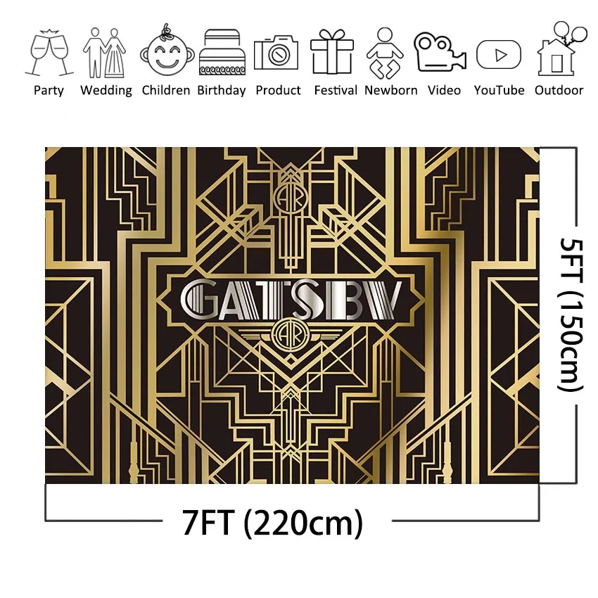 Фотофон MEHOFOTO The Great Gatsby день рождения фотография фон для фотосъемки | Электроника