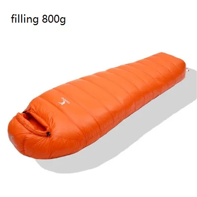 orange 800g Сверхлегкий спальный мешок, спальный мешок для кемпинга, зимний осенний спальный мешок для мумии, вакуумный спальный мешок для кемпинга, аксессуары для кемпинга - Цвет: orange 800g