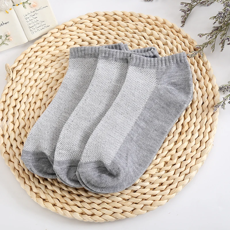 

6 Piece=3 Pair Plus Size Fashion New Solid Color Women's Socks Quality Casual Mesh Summer Breathable Cool Soft Cotton Sock Meias
