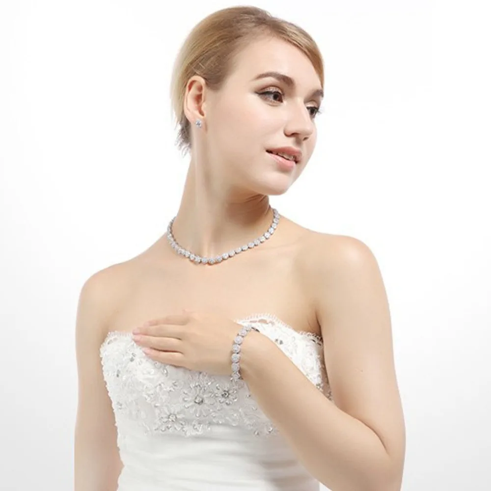LUOTEEMI реальные Главный камень круглой огранки 6 мм 0.75ct CZ серьги гвоздики с