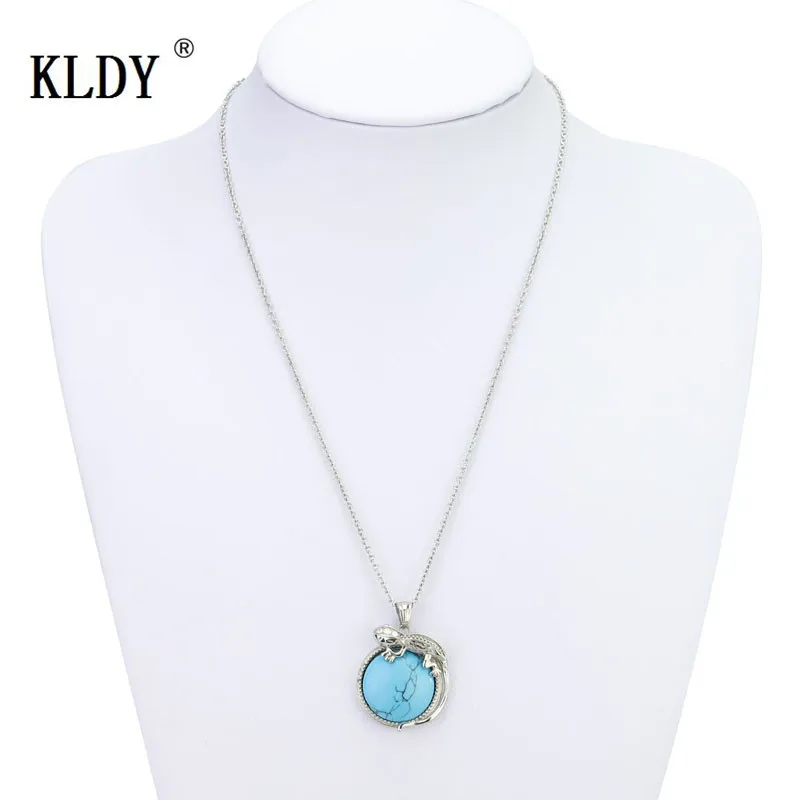 KLDY turquoises Necklaces pendants for women Classic Special Gecko Design neckless girl unique Fashion Jewelry Wholesale 2018 | Украшения и