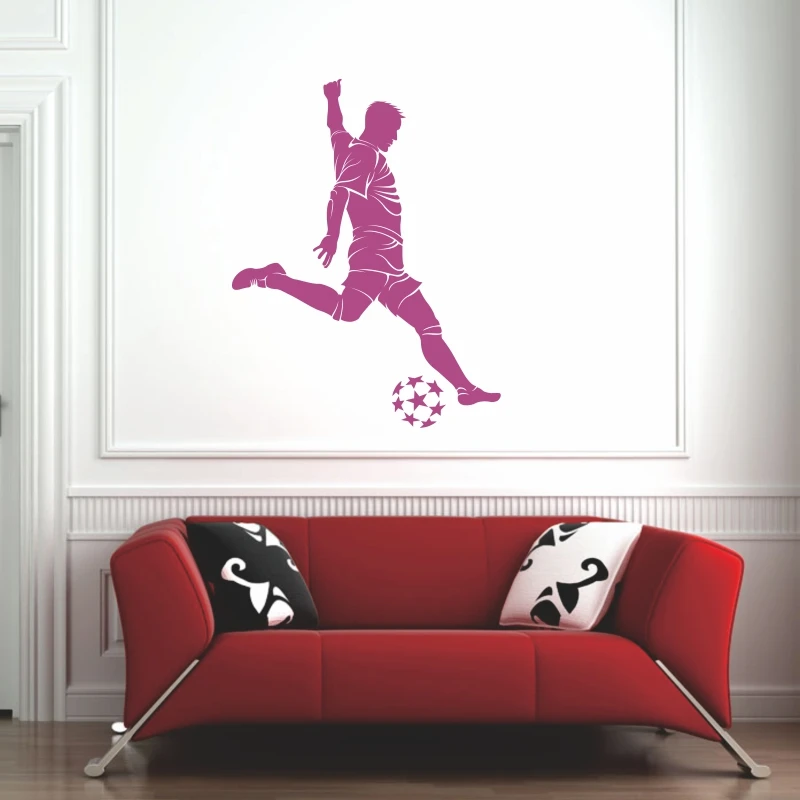 Futbol etiqueta nombre de la habitacion los ninos постеры etiquetas engomadas pared del vinilo Декор Паредес f862|Наклейки