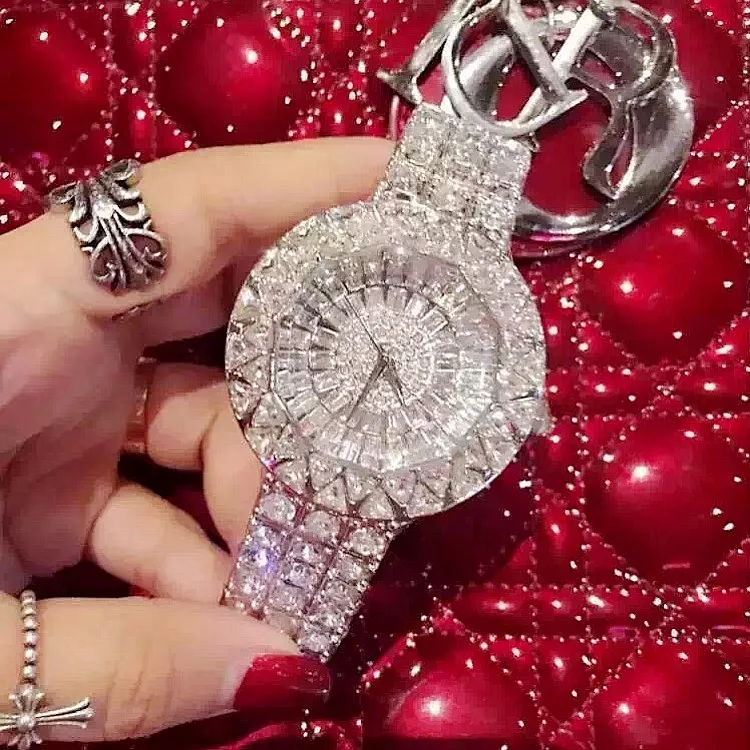 2020 new style! Top Quality Women Watches Luxury Steel Full Rhinestone Wristwatch Lady Crystal Dress Watches Female Quartz Watch
